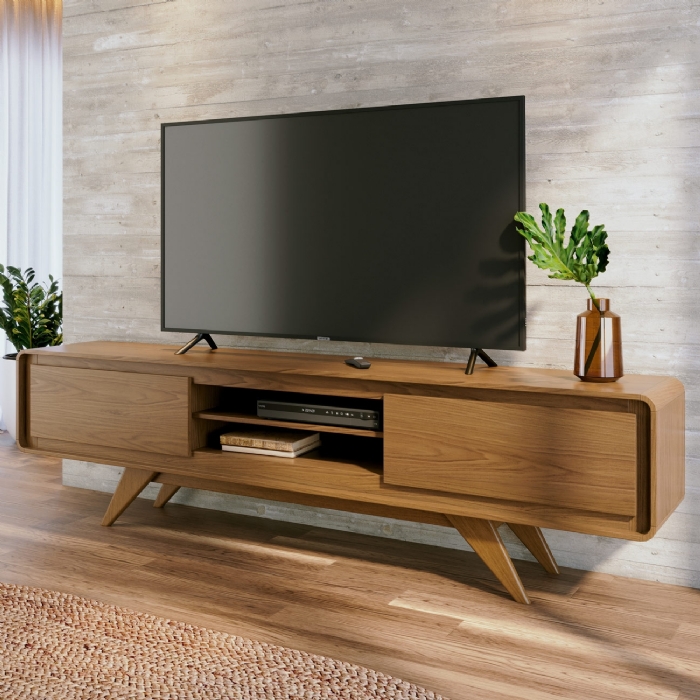 Rack TV 75 Pol 220cm Orgânico 2 Portas Cecy Nature Z56      - Mpozenato