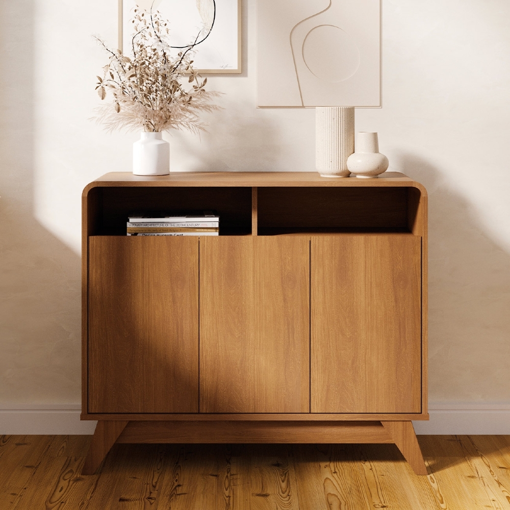 Buffet Aparador 95cm 3 Portas Orgânico Marlo Nature Z56     - Mpozenato