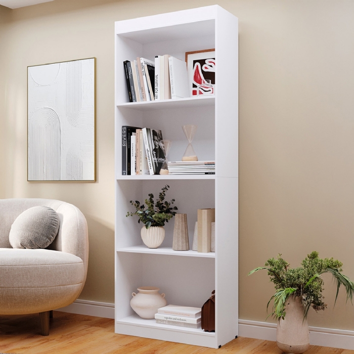 Estante Livreiro Bipartida 63cm Com Prateleiras Form Branco Z56 - Mpozenato