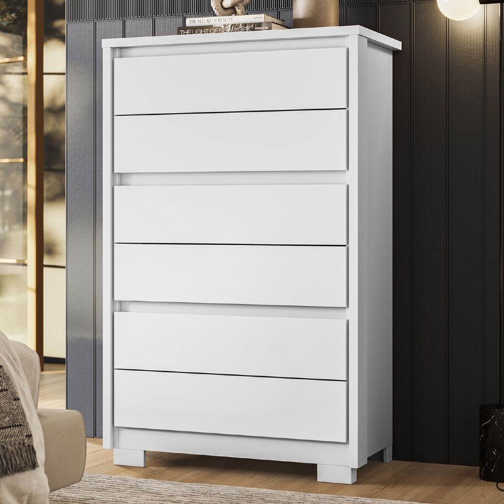 Cômoda Quarto 79cm 6 Gavetas Ayron Branco A02 - Mpozenato