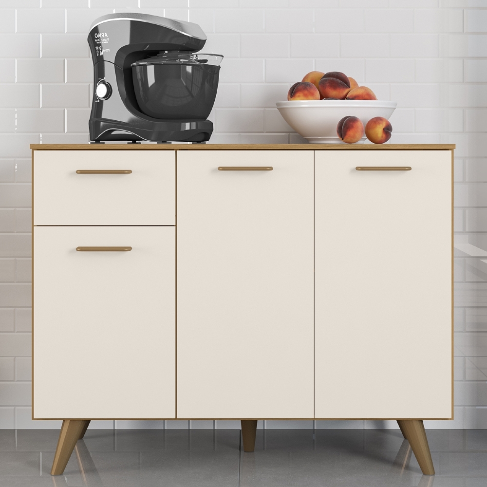 Balcão de Cozinha 105cm Amélia Freijó UV/Off Acetinado Z44  - Mpozenato