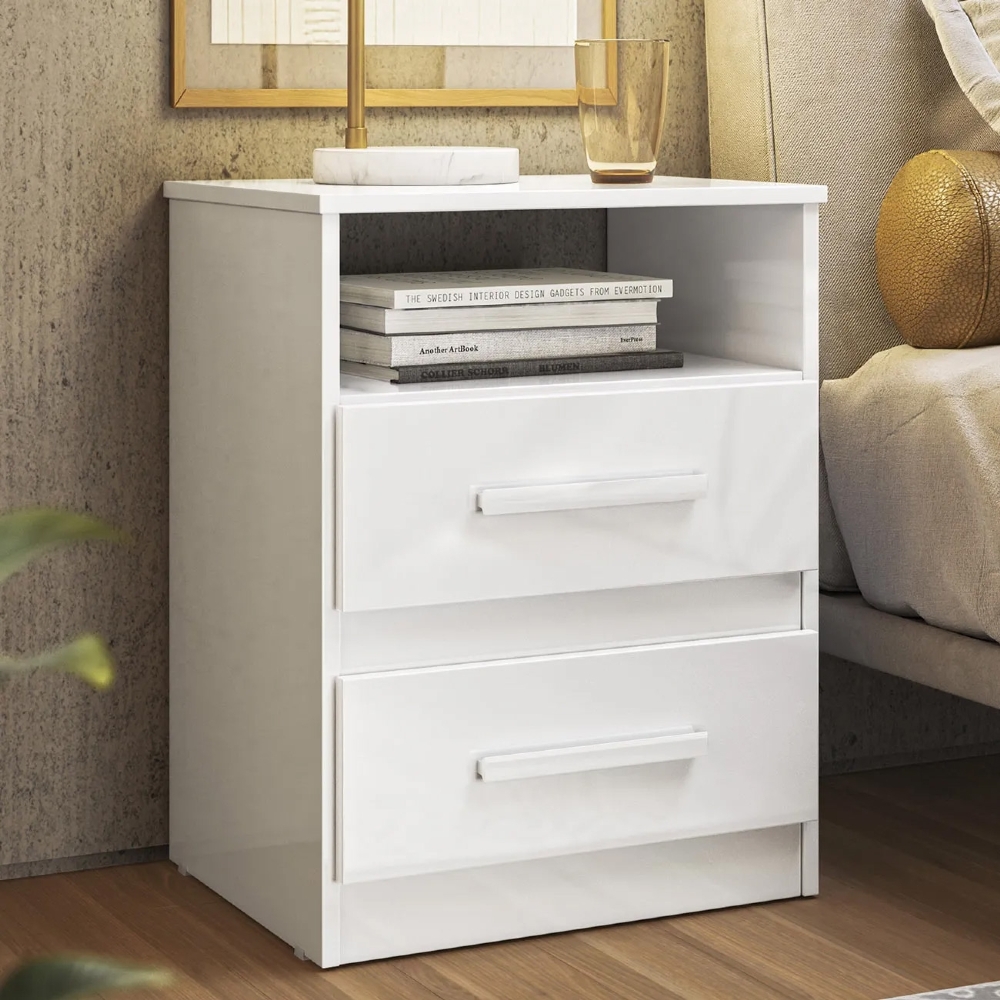 Mesa de Cabeceira 2 Gavetas Apolo Flex Branco - Moval