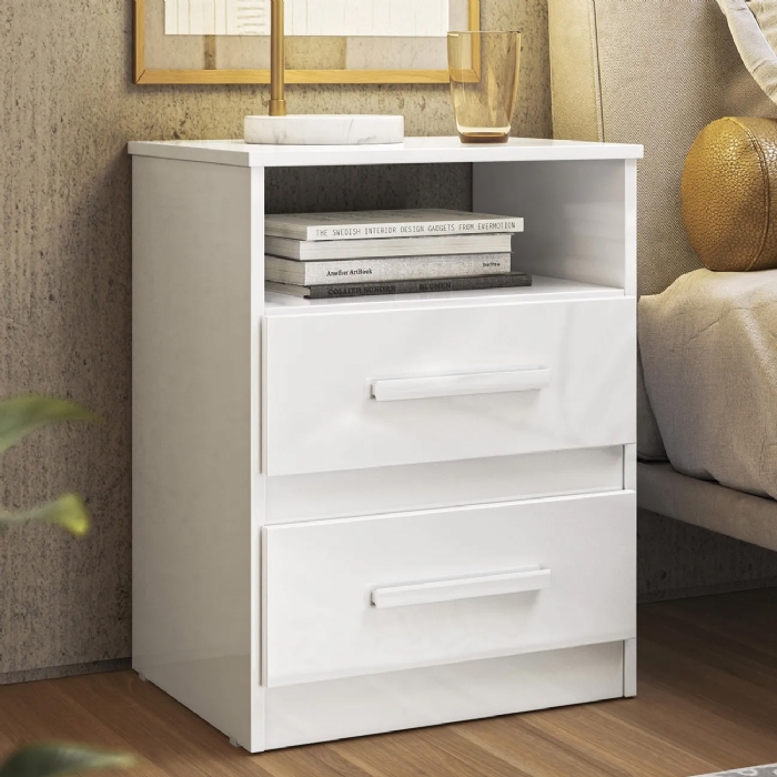Mesa de Cabeceira 2 Gavetas Apolo Flex Branco - Moval