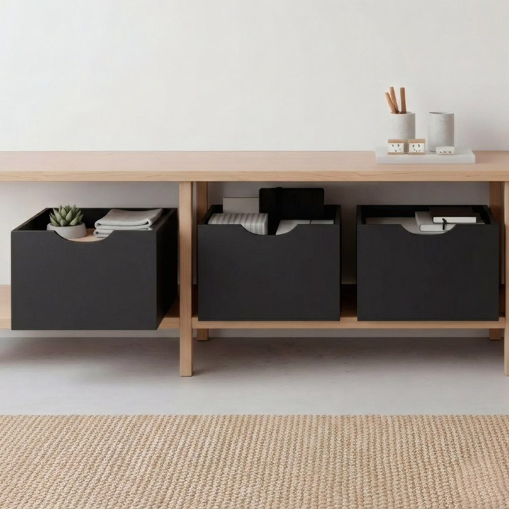 Gavetas para Nicho Organizador Kit 3 Q01 Preto Fosco - Mpozenato