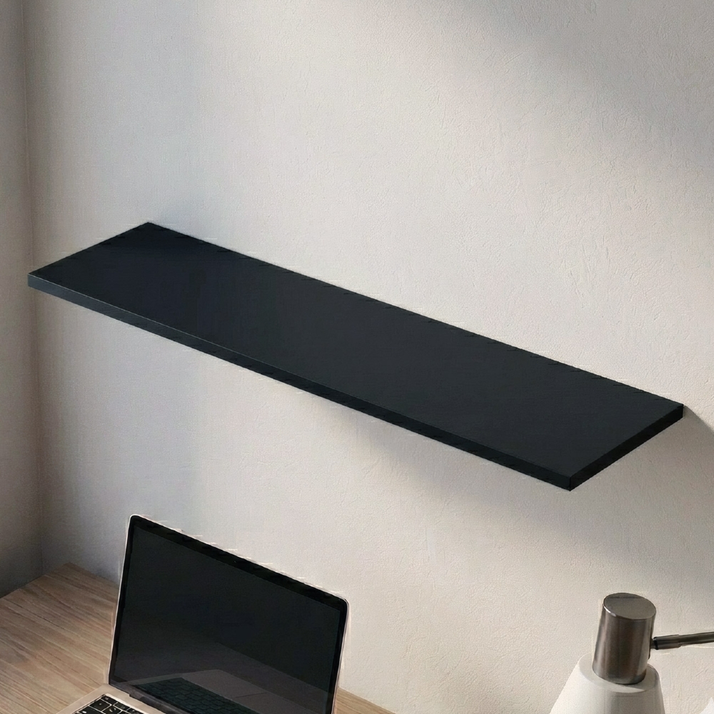 Prateleira Flutuante Multiuso com Suporte Invisível 68x20cm Yara Preto - Lumil