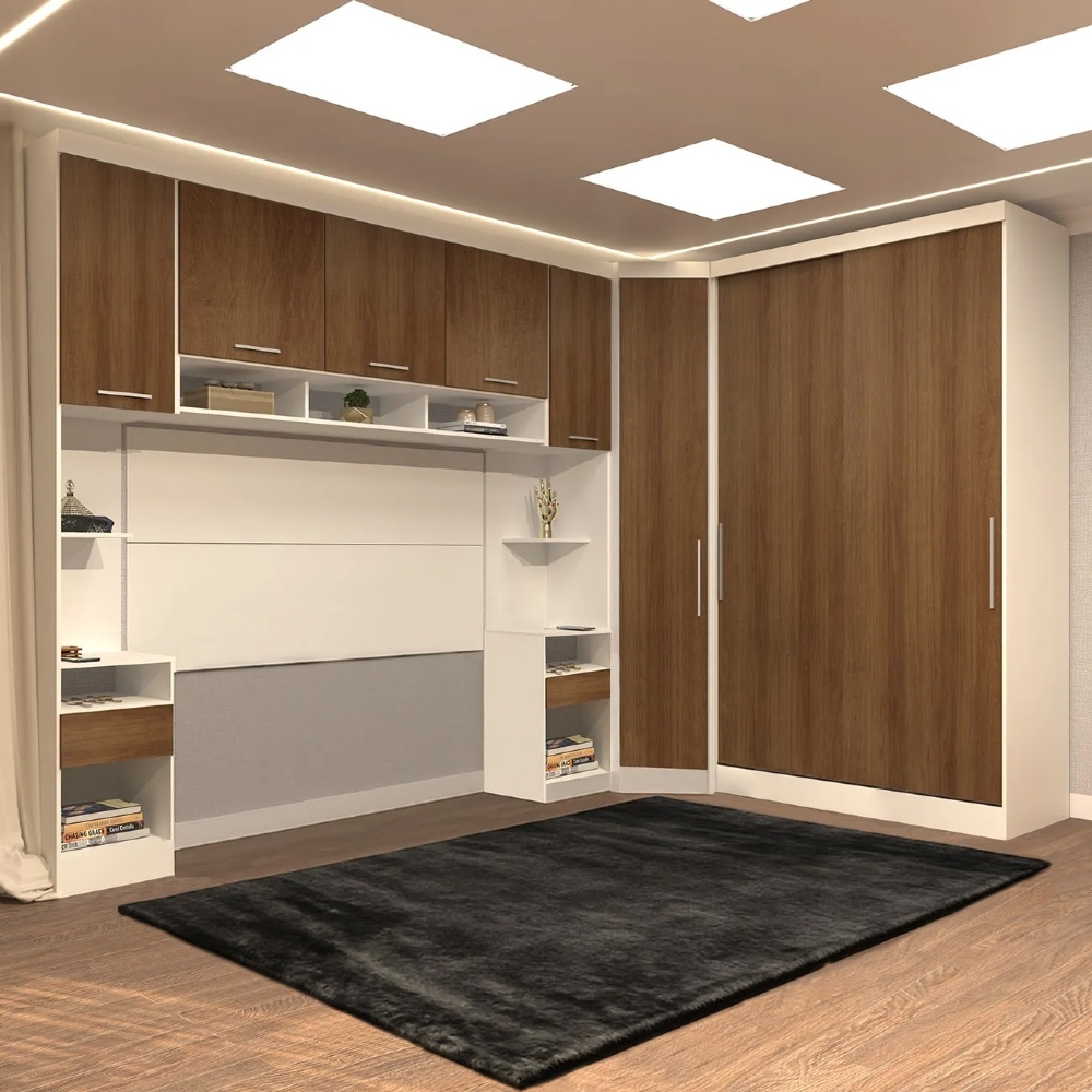 Guarda Roupa Casal Modulado CP07 Taiga Branco L01 - Mpozenato