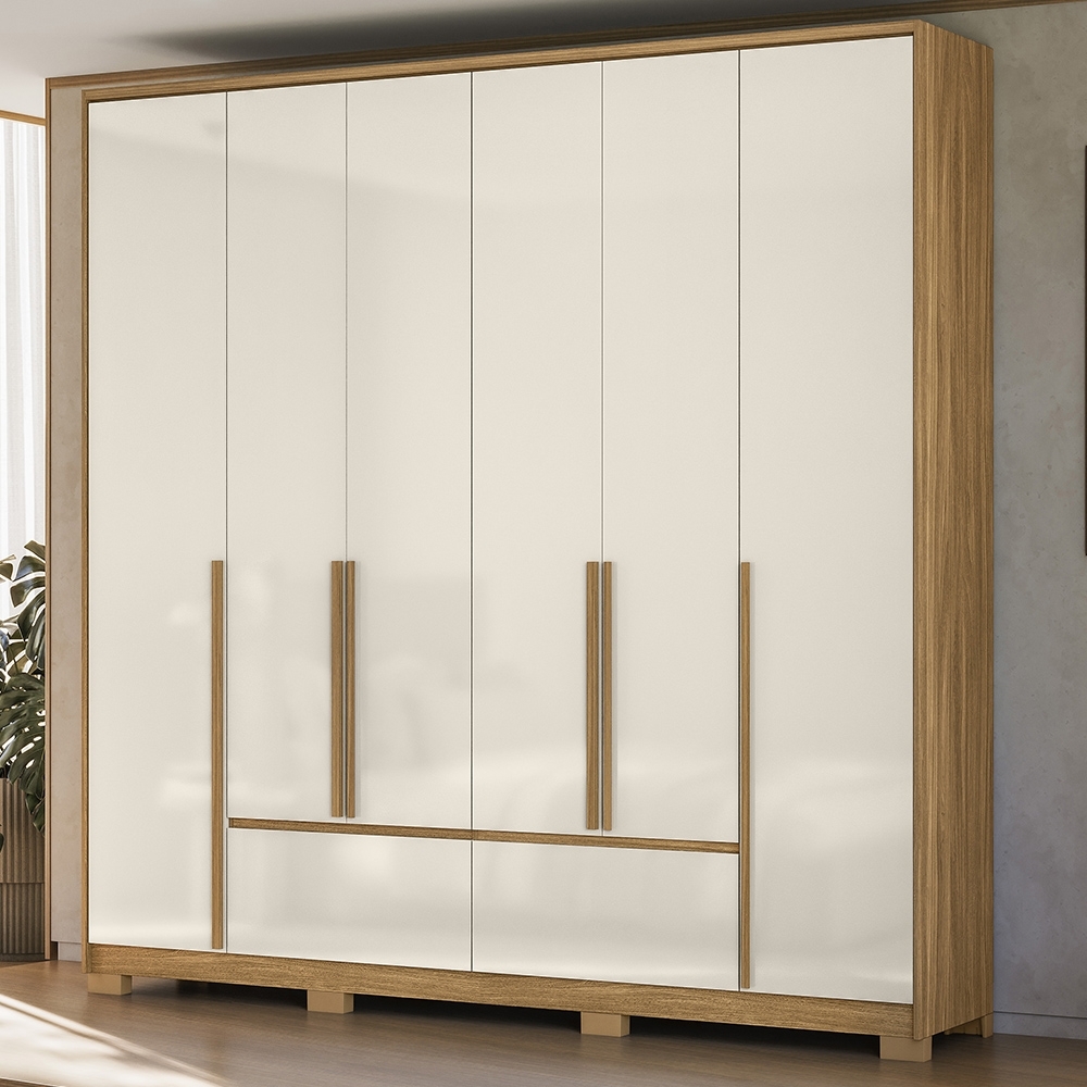 Guarda Roupa Casal 217cm 6 Portas Denali Freijó/Off Z17 - Mpozenato