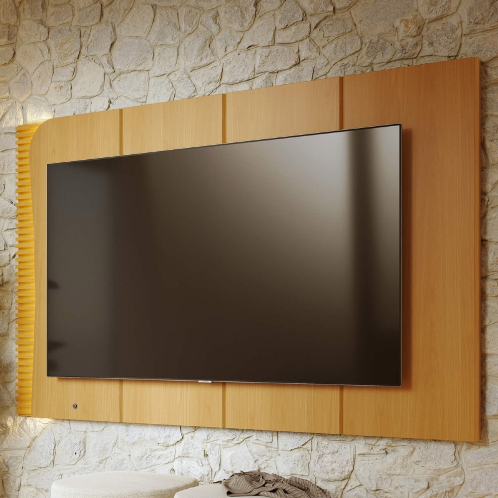 Painel TV 65 Pol Suspenso 217cm Com LED Dante Naturale C05 - Mpozenato