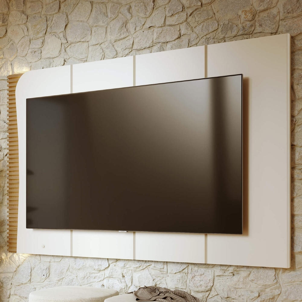 Painel TV 65 Pol Suspenso 217cm Com LED Dante Off/Freijó C05 - Mpozenato