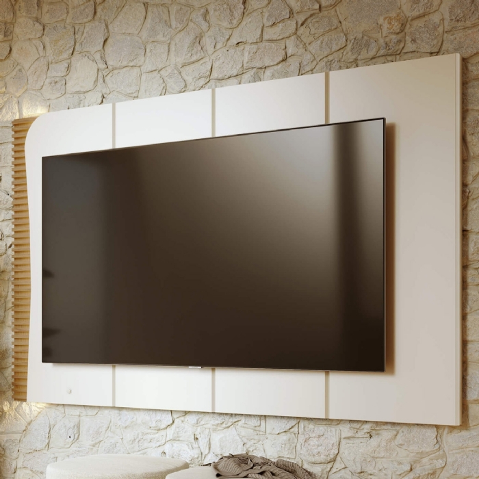 Painel TV 65 Pol Suspenso 217cm Com LED Alfh Off/Freijó C05 - Mpozenato