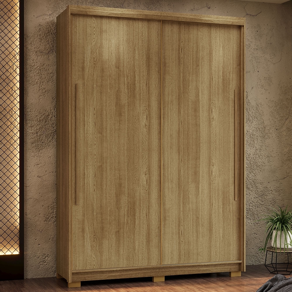 Guarda Roupa Casal 164cm Zane Nature/Fendi Flex V02 - Mpozenato