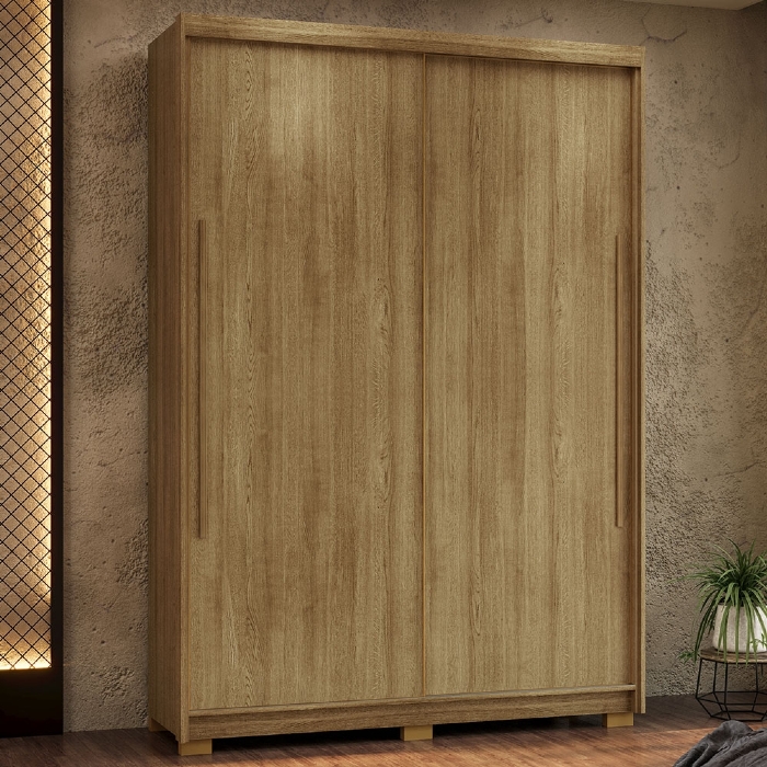 Guarda Roupa Casal 164cm Zane Nature/Fendi Flex V02 - Mpozenato