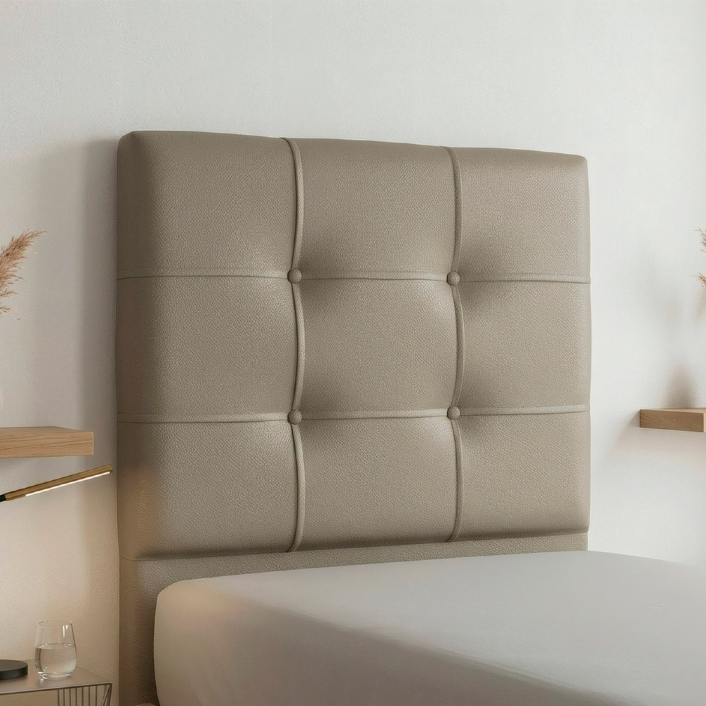 Cabeceira Solteiro Cama Box 90 cm London Sintético Areia - JS Móveis