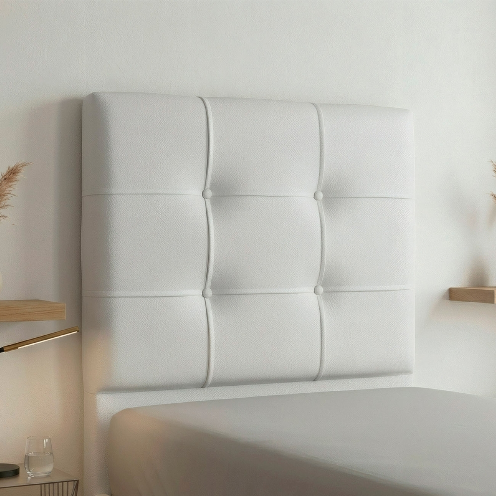 Cabeceira Solteiro Cama Box 90 cm London Sintético Branco - JS Móveis