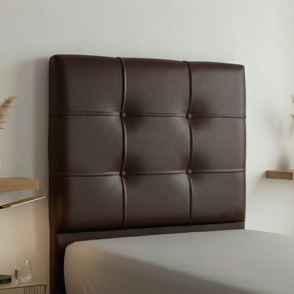 Cabeceira Solteiro Cama Box 90 cm London Sintético Marrom - JS Móveis