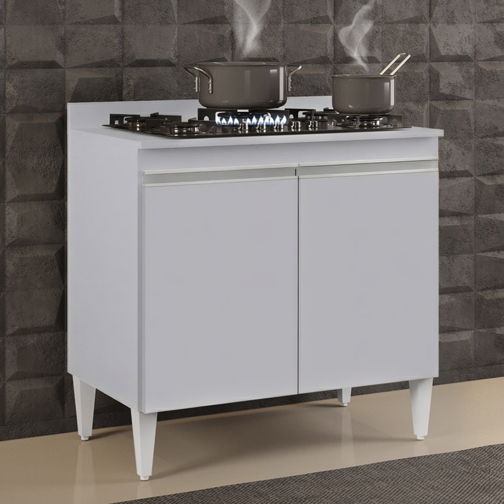 Balcão de Cozinha Para Cooktop 80cm Flórida Cinza Claro     - Lumil