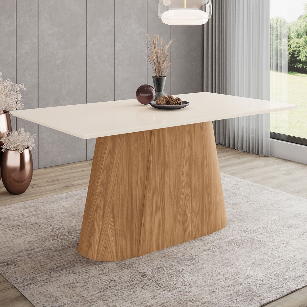 Mesa de Jantar 6 Lugares 160cm Valt Nature/Off H02 - Mpozenato
