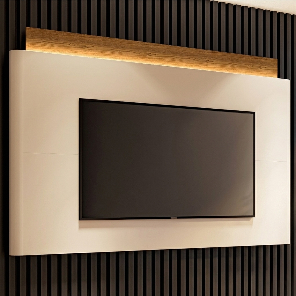 Painel TV 85 Pol 208cm Com LED Turin Off/Cinamomo H01 - Mpozenato