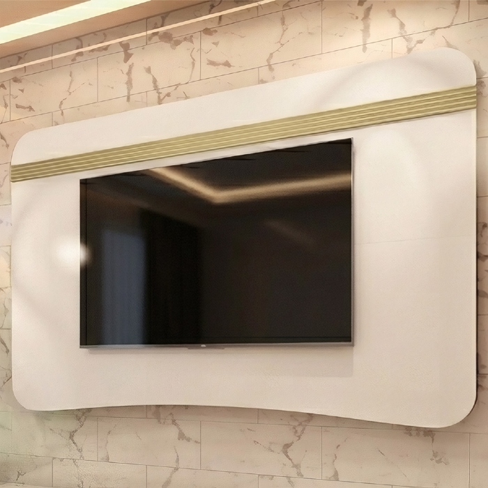Painel TV 80 Pol 200cm Suspenso Arven Off White/Champanhe H01 - Mpozenato