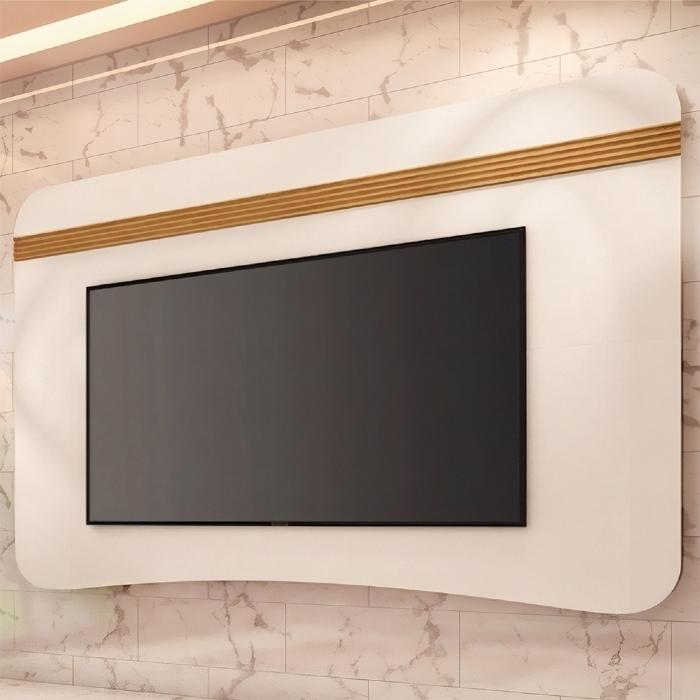 Painel TV 80 Pol 200cm Suspenso Arven Off White/Cinamomo H01 - Mpozenato