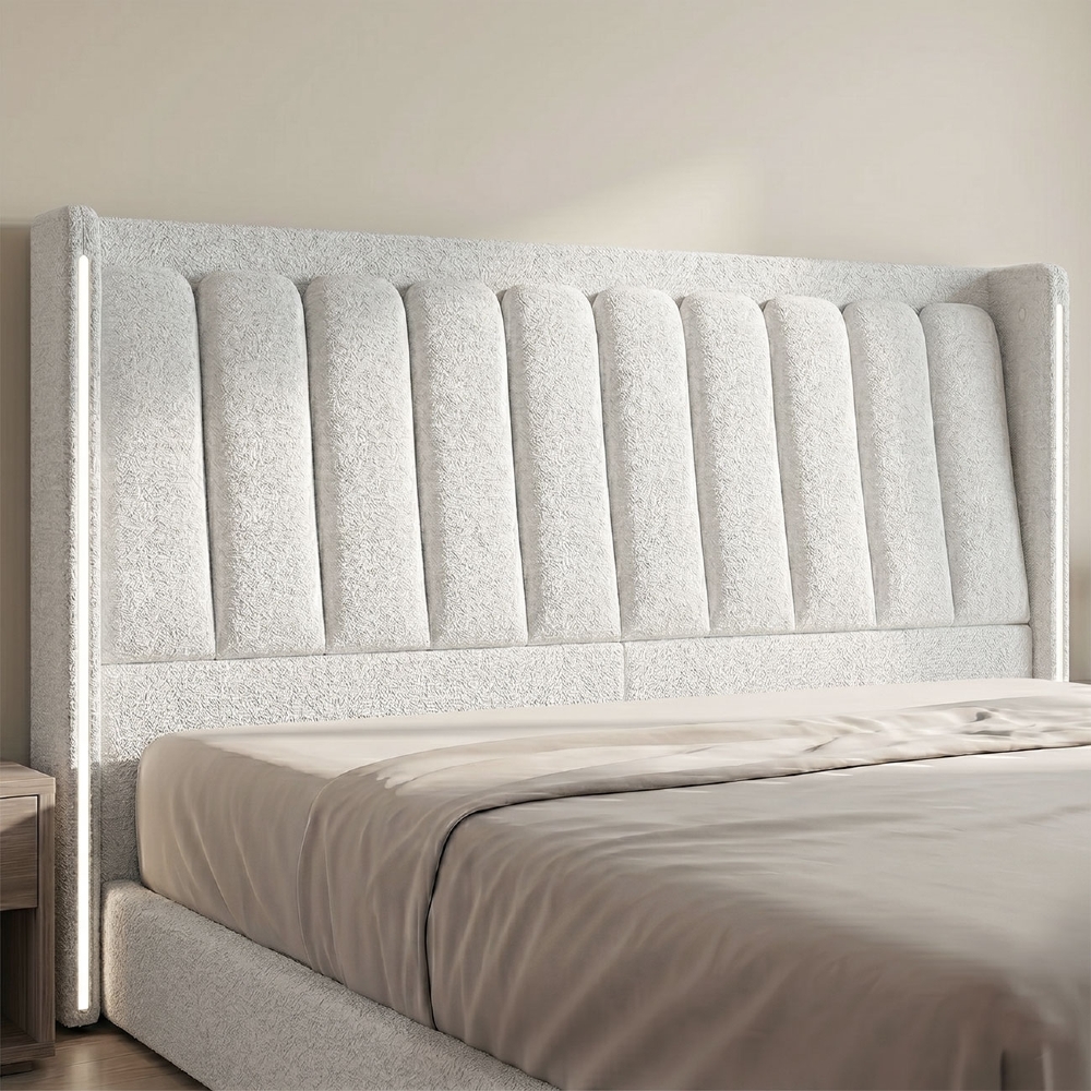 Cabeceira Cama Casal 140cm Luara Bouclê Creme Z37 - Mpozenato