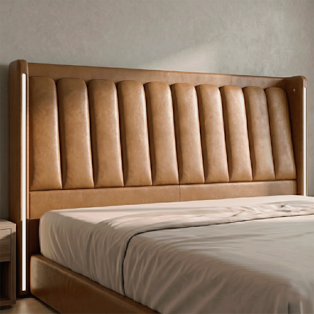 Cabeceira Cama Queen 160cm Luara Sintético Caramelo Z37 - Mpozenato
