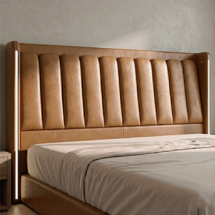 Cabeceira Cama Queen 160cm Luara Sintético Caramelo Z37 - Mpozenato