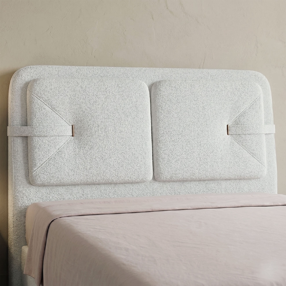 Cabeceira Cama Queen 160cm Nalu Bouclê Creme Z37 - Mpozenato