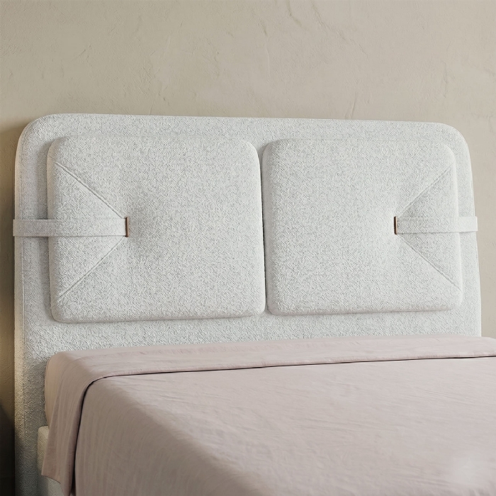 Cabeceira Cama Queen 160cm Nalu Bouclê Creme Z37 - Mpozenato
