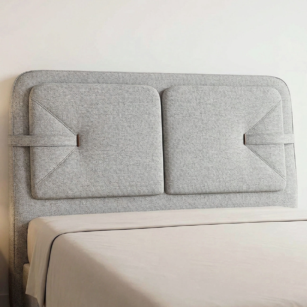 Cabeceira Cama Queen 160cm Nalu Linho Cinza Claro Z37 - Mpozenato