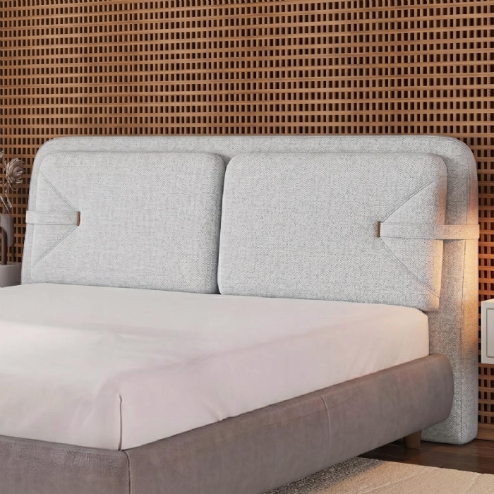 Cabeceira Cama King 195cm Nalu Linho Cinza Claro Z37 - Mpozenato