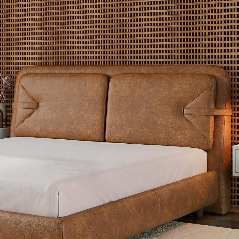 Cabeceira Cama King 195cm Nalu Sintético Caramelo Z37 - Mpozenato