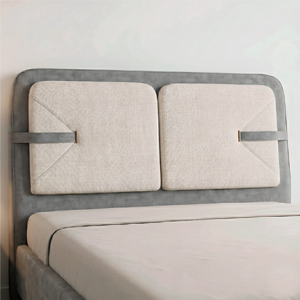 Cabeceira Cama Queen 160cm Nalu Facto Cinza/Linho Off  Z37 - Mpozenato