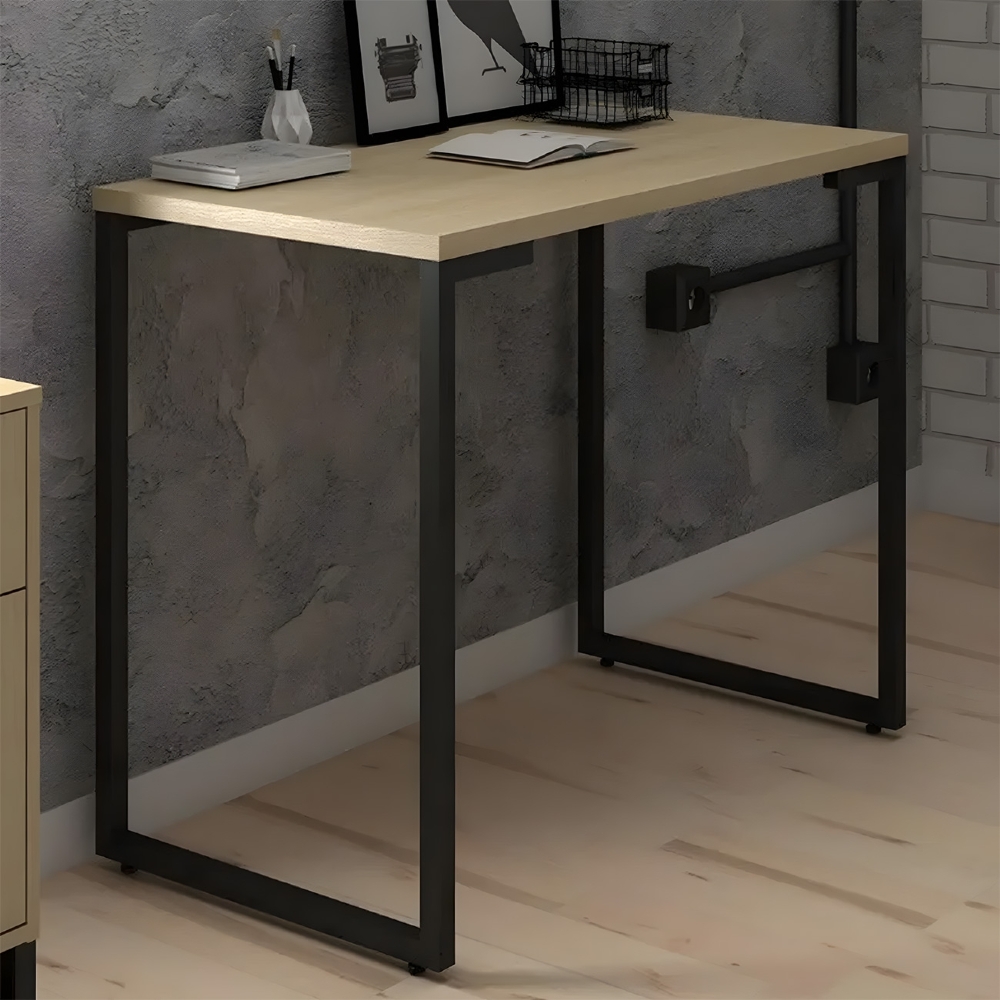 Mesa Escritório Estilo Industrial Porto 90cm Nature - Fit Mobel