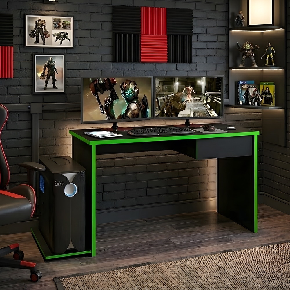 Mesa para Computador Notebook Desk Game DRX 8000 Z19 Preto/Verde - Mpozenato
