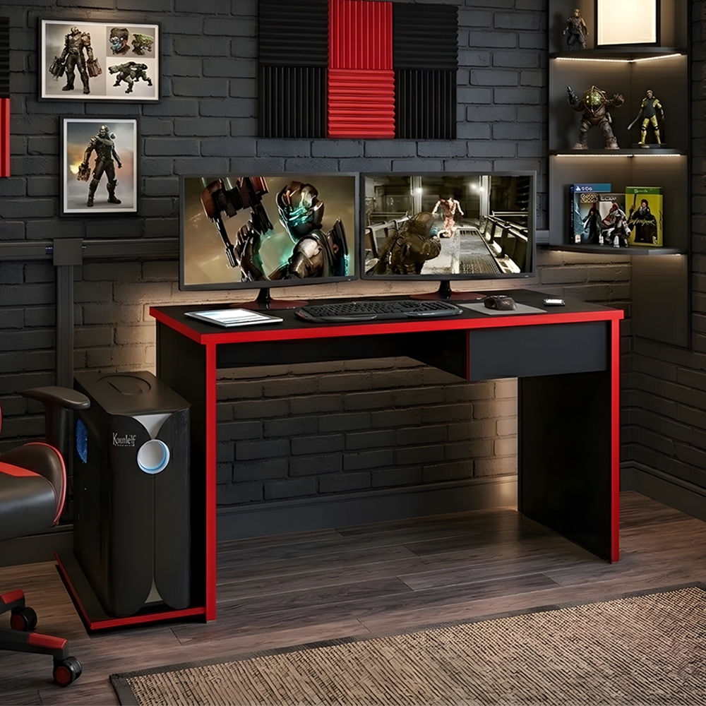 Mesa para Computador Notebook Desk Game DRX 8000 M09 Preto/Vermelho - Mpozenato
