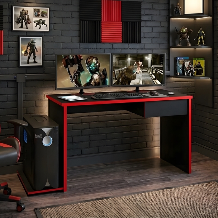 Mesa para Computador Notebook Desk Game DRX 8000 M09 Preto/Vermelho - Mpozenato