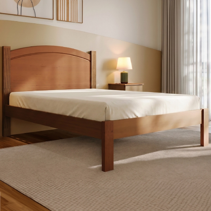 Cama Casal 140cm Madeira Maciça Lone Castanho F07 - Mpozenato
