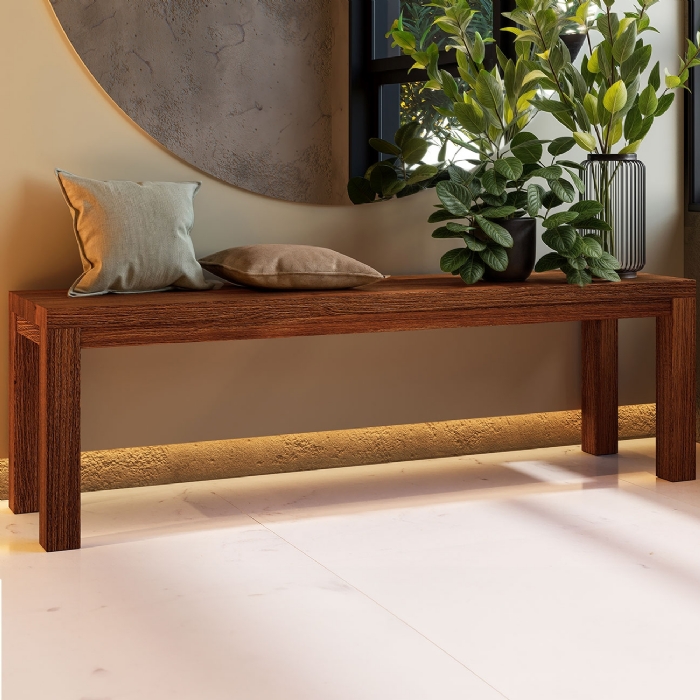 Banco de Madeira 150cm 3 Lugares Floris Castanho F07 - Mpozenato