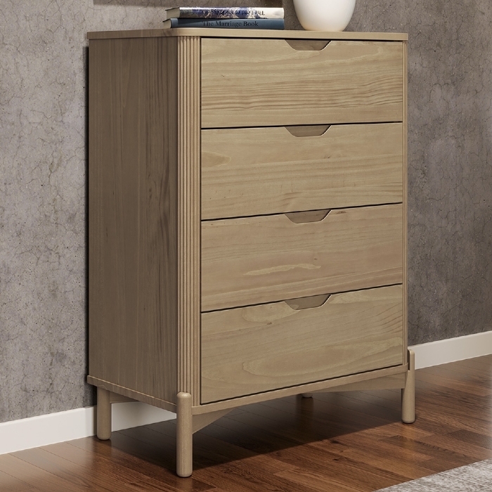 Cômoda Quarto 74cm 4 Gavetas Madeira Maciça Nira Tauari F07 - Mpozenato