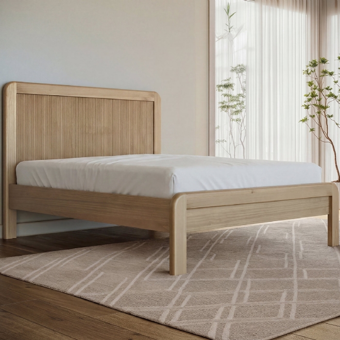 Cama Casal 160cm Madeira Maciça Nira Tauari F07 - Mpozenato