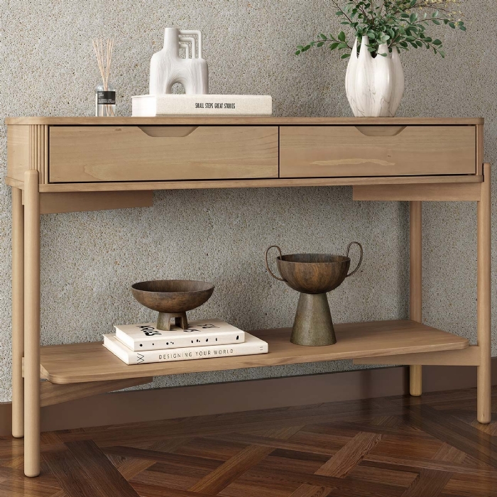 Aparador de Sala 120cm Pés Madeira Maciça Nira Tauari F07- Mpozenato