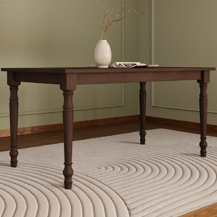 Mesa de Madeira 160cm 6 Lugares Rubia Café F07 - Mpozenato
