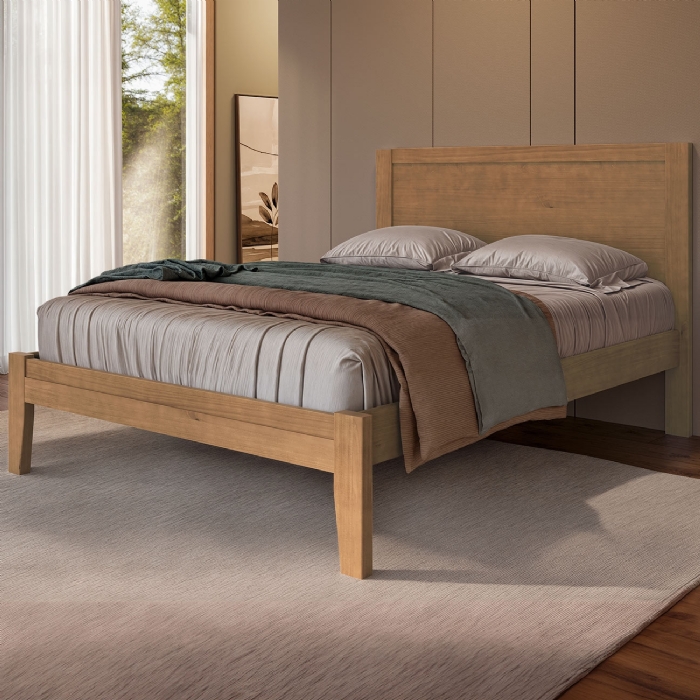 Cama Casal 140cm Madeira Maciça Lazio Freijó F07 - Mpozenato