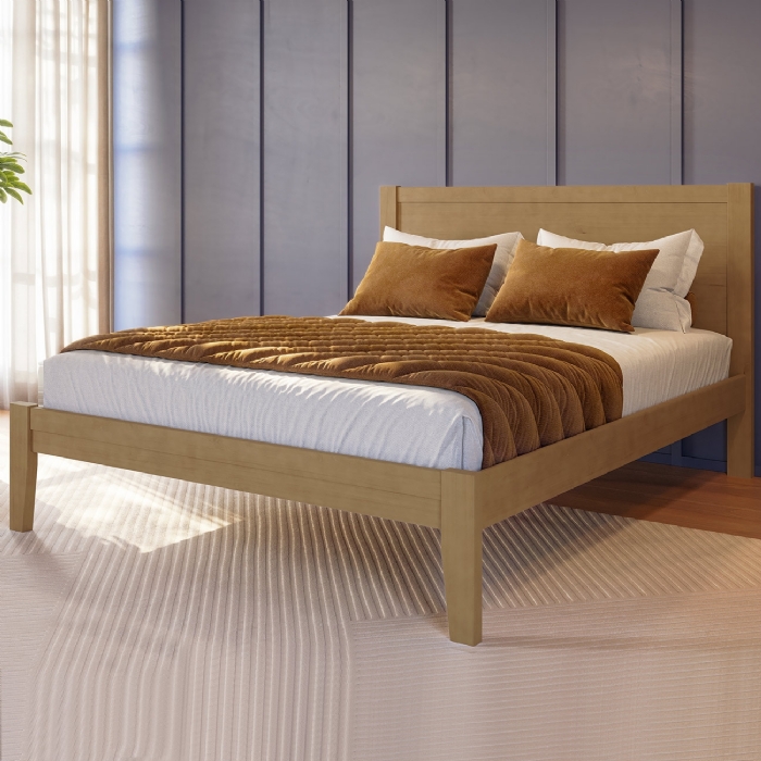 Cama Casal Queen 160cm Madeira Maciça Lazio Freijó F07 - Mpozenato