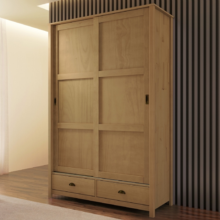 Guarda Roupa Solteiro 133cm 2 Portas Deslizantes Lazio Freijó F07 - Mpozenato