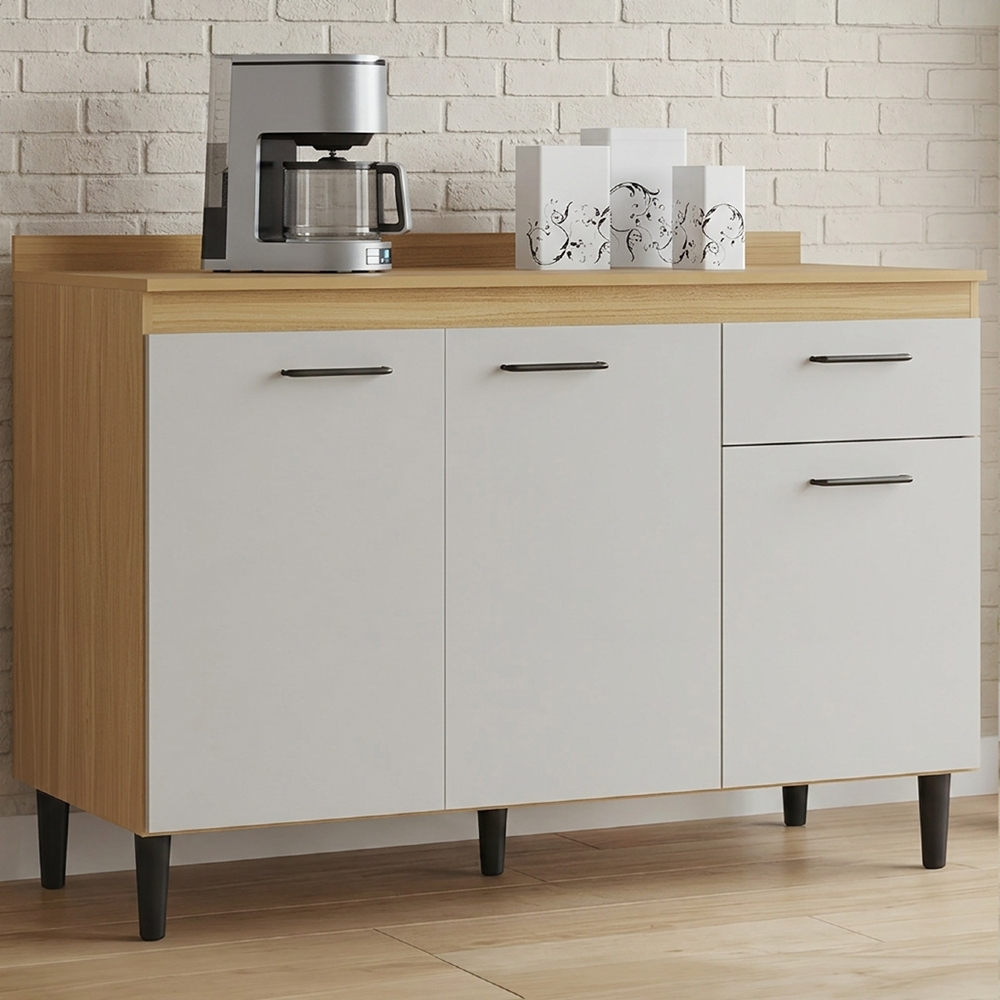 Balcão de Cozinha Com Tampo 120cm Classic Damasco/Off Z46 - Mpozenato