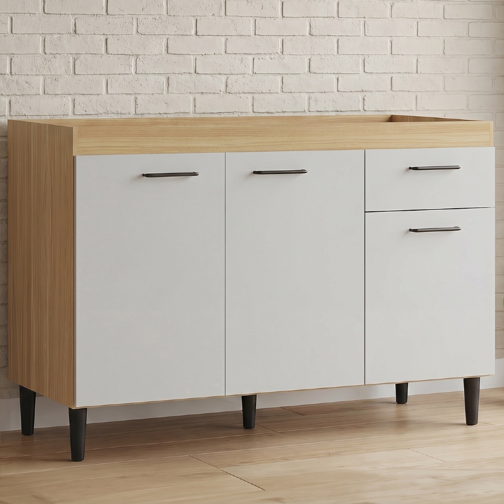 Balcão de Cozinha Para Pia 120cm Classic Damasco/Off Z46 - Mpozenato