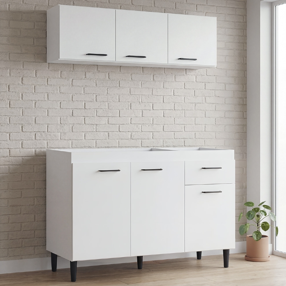 Armário de Cozinha CP01 Sem Tampo Classic Z46 Branco - Mpozenato