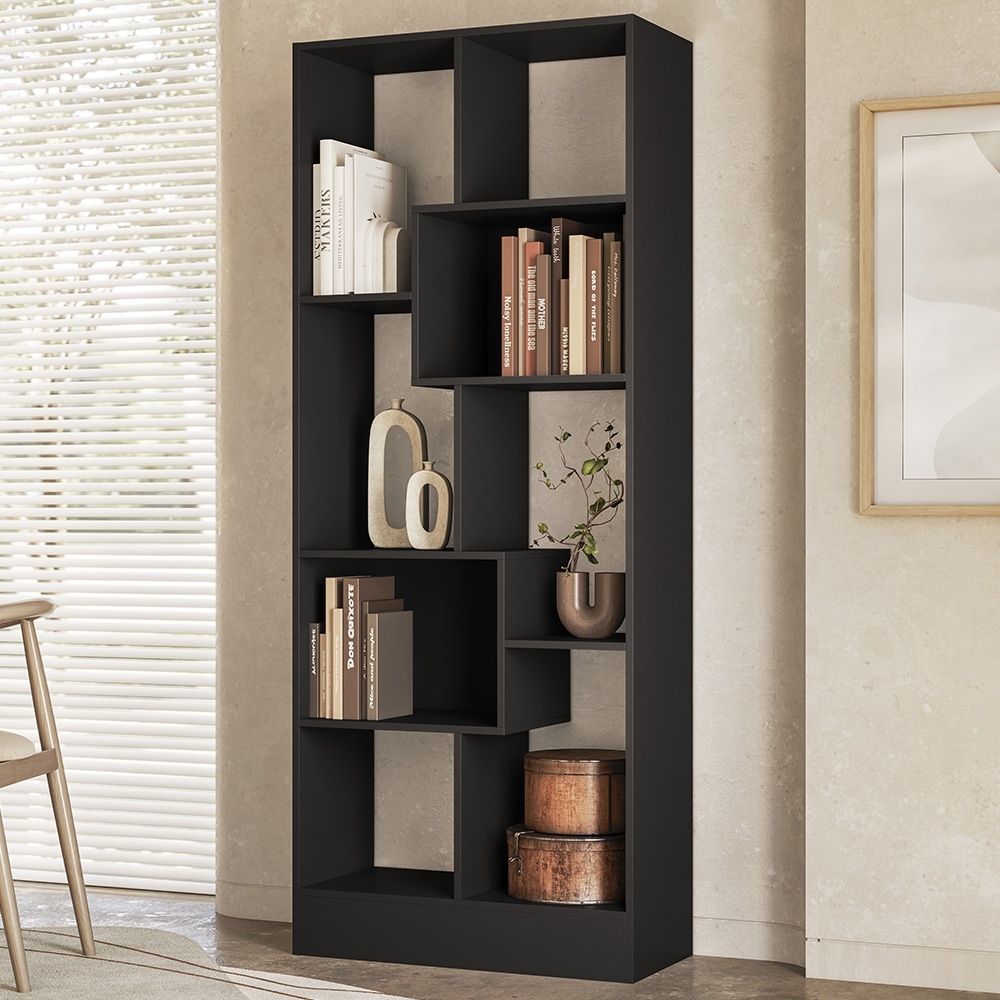 Estante Livreiro 73cm Com Nichos Dora Preto Z49 - Mpozenato